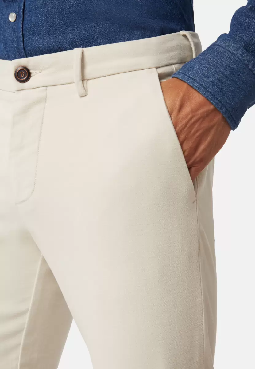 Pantalon En Molleton De Coton Extensible Pantalons Boggi Milano Homme - 4