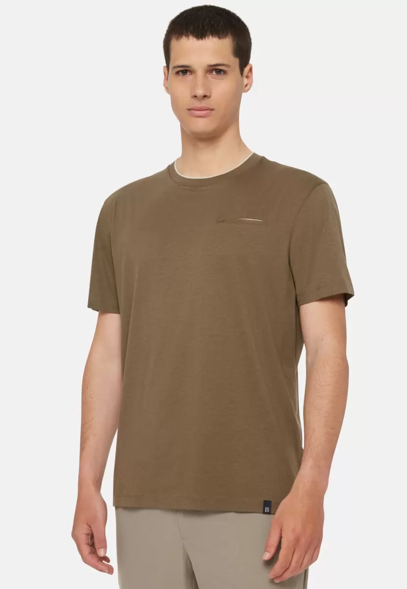 Boggi Milano T-Shirt En Jersey De Coton Et Tencel Homme T-Shirts - 1